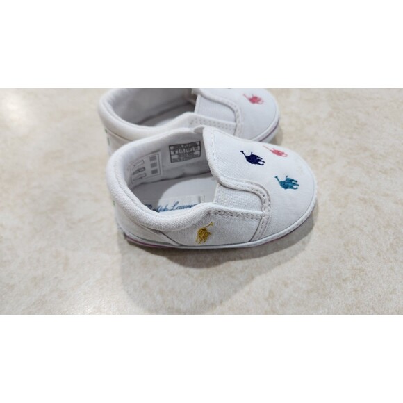 Ralph Lauren Layette Size 2 Infant Multicolor Polo Logo Tennis Shoes With Box - Picture 4 of 7